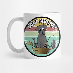 Funny Big black Dog has gone fishing Mug